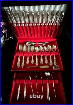 Antique Rogers & Bro Reinforced Plate IS Flatware in Box (86 pieces)