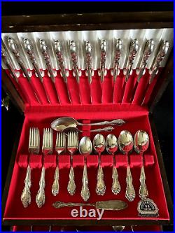 Antique Rogers & Bro Reinforced Plate IS Flatware in Box (86 pieces)