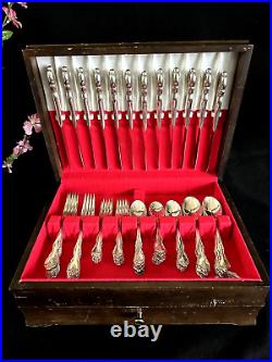 Antique Rogers & Bro Reinforced Plate IS Flatware in Box (86 pieces)