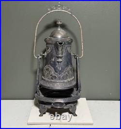 Antique Rogers & Bro Triple Plate Silver Tilting Water Pitcher With Stand Ornate Antique Rogers & Bro Triple Plate Silver Tilting Water Pitcher With Stand Ornate