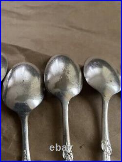Antique Rogers Bros? A1 Columbia Spoons Silver Plate, Serpent Floral
