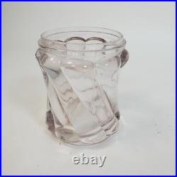 Antique Rogers Bros Heavy Glass Pickle Castor With Silver Plate Stand, Lid, & Fork