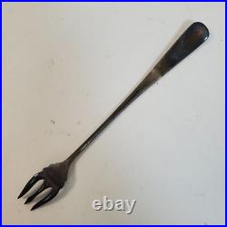 Antique Rogers Bros Heavy Glass Pickle Castor With Silver Plate Stand, Lid, & Fork