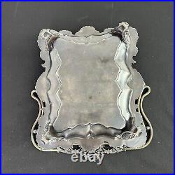 Antique Rogers Bros Silver Plate Footed & Engraved Cake Brides Basket