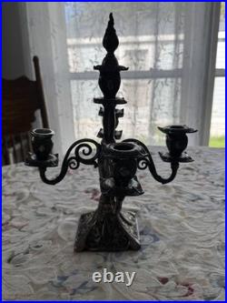 Antique Rogers Silverplate 5 Arm Candelabra Ornate Victorian Gothic Decor Antique Rogers Silverplate 5 Arm Candelabra Ornate Victorian Gothic Decor