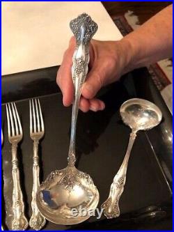 Antique Rogers Six Silver Plated Forks, Knives And One Gravy Ladle And One Soup