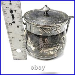 Antique Rogers Smith & Co New Haven CT 1845 4 Piece Silver Plate Coffee Tea Set