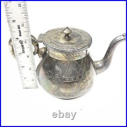 Antique Rogers Smith & Co New Haven CT 1845 4 Piece Silver Plate Coffee Tea Set