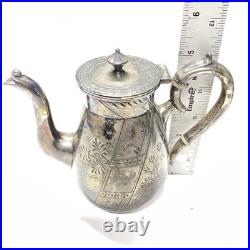 Antique Rogers Smith & Co New Haven CT 1845 4 Piece Silver Plate Coffee Tea Set