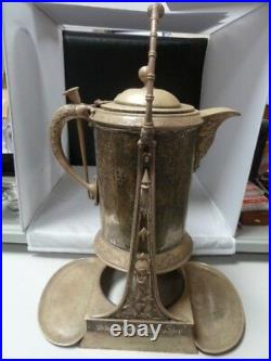 Antique Rogers Smith Co. Quadruple Plate Silver Tilting Water Pitcher