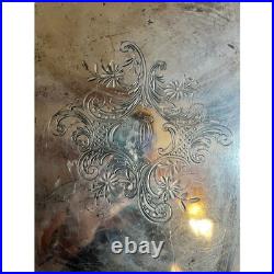 Antique Rogers Smith Tray Large Silverplate Ornate Scroll Handles Monogrammed Antique Rogers Smith Tray Large Silverplate Ornate Scroll Handles Monogrammed