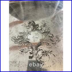 Antique Rogers Smith Tray Large Silverplate Ornate Scroll Handles Monogrammed Antique Rogers Smith Tray Large Silverplate Ornate Scroll Handles Monogrammed