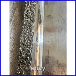 Antique Rogers Smith Tray Large Silverplate Ornate Scroll Handles Monogrammed Antique Rogers Smith Tray Large Silverplate Ornate Scroll Handles Monogrammed