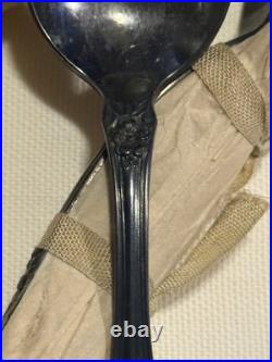 Antique Set Of 12 Arbutus Silverplate Spoons In Orginal Wrapping and Box