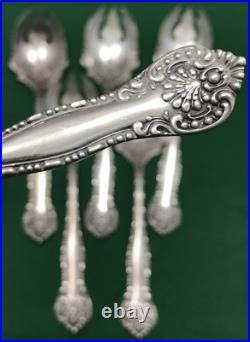 Antique Set of 6 YORK 1900 Silverplated ICE CREAM FORKS / SPORKS Wm Rogers & Son