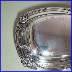Antique Silver Plated Rogers Bros Tureen Serving Dish Daffodils Pattern