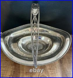 Antique Silver Plated Serving Basket / Brides Rogers Bros