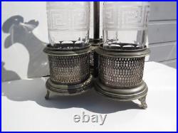 Antique Silver plate Rogers Brothers 3 Wine bottle Decanter set