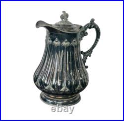 Antique Silver plate Rogers smith & co 1858 victorian tremble wall pitcher large