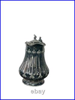 Antique Silver plate Rogers smith & co 1858 victorian tremble wall pitcher large