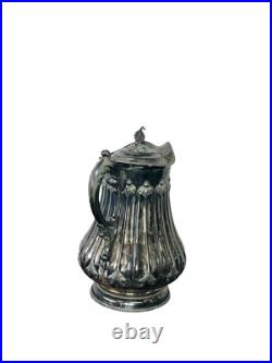 Antique Silver plate Rogers smith & co 1858 victorian tremble wall pitcher large
