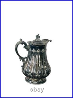 Antique Silver plate Rogers smith & co 1858 victorian tremble wall pitcher large