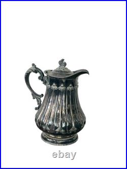 Antique Silver plate Rogers smith & co 1858 victorian tremble wall pitcher large