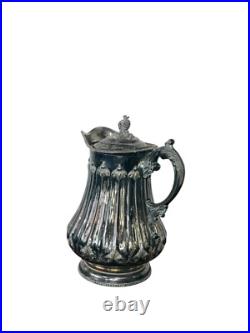 Antique Silver plate Rogers smith & co 1858 victorian tremble wall pitcher large
