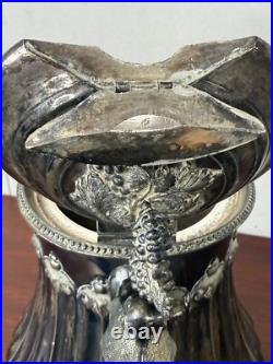 Antique Silver plate Rogers smith & co 1858 victorian tremble wall pitcher large