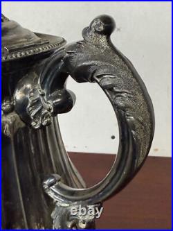 Antique Silver plate Rogers smith & co 1858 victorian tremble wall pitcher large