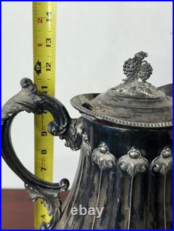 Antique Silver plate Rogers smith & co 1858 victorian tremble wall pitcher large