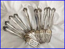 Antique Silverplate 1847 ROGERS AVON 1901 Salad Dessert Pastry Forks LOT of 12