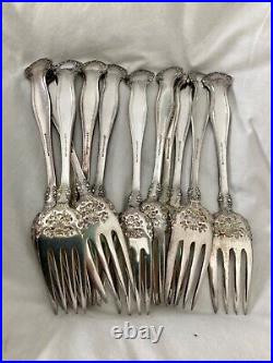 Antique Silverplate 1847 ROGERS AVON 1901 Salad Dessert Pastry Forks LOT of 12