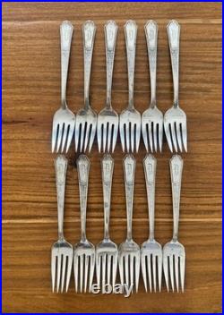 Antique Silverplate Flatware D Monogram 47 Pc 1916 1847 Rogers Bros Heraldic