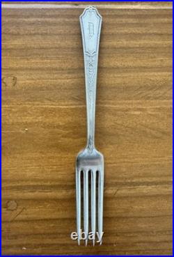 Antique Silverplate Flatware D Monogram 47 Pc 1916 1847 Rogers Bros Heraldic