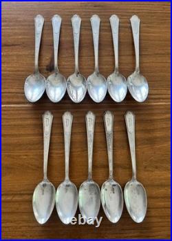 Antique Silverplate Flatware D Monogram 47 Pc 1916 1847 Rogers Bros Heraldic