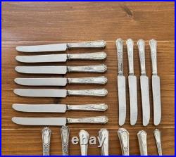 Antique Silverplate Flatware D Monogram 47 Pc 1916 1847 Rogers Bros Heraldic