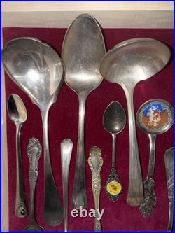 Antique Silverplate Spoons Berry, Sugar And Gravy Mixed 14 In Lot
