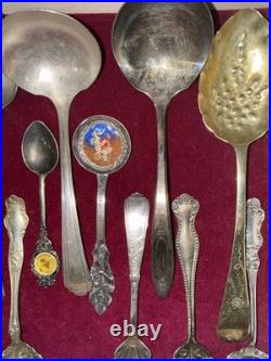 Antique Silverplate Spoons Berry, Sugar And Gravy Mixed 14 In Lot