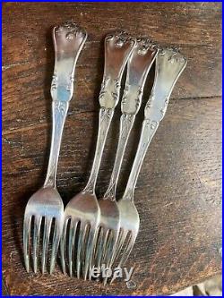 Antique Silverplate Wm. ROGERS GLORIA aka GRENOBLE Dinner Forks FLORAL ORNATE