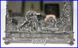 Antique Victorian CHERUB MIRROR Rogers Silver Plate Danbury CT Beveled Glass Antique Victorian CHERUB MIRROR Rogers Silver Plate Danbury CT Beveled Glass