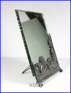 Antique Victorian CHERUB MIRROR Rogers Silver Plate Danbury CT Beveled Glass Antique Victorian CHERUB MIRROR Rogers Silver Plate Danbury CT Beveled Glass