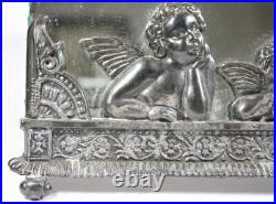 Antique Victorian CHERUB MIRROR Rogers Silver Plate Danbury CT Beveled Glass Antique Victorian CHERUB MIRROR Rogers Silver Plate Danbury CT Beveled Glass