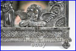 Antique Victorian CHERUB MIRROR Rogers Silver Plate Danbury CT Beveled Glass Antique Victorian CHERUB MIRROR Rogers Silver Plate Danbury CT Beveled Glass
