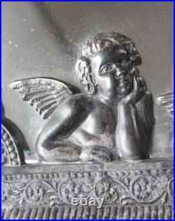 Antique Victorian CHERUB MIRROR Rogers Silver Plate Danbury CT Beveled Glass Antique Victorian CHERUB MIRROR Rogers Silver Plate Danbury CT Beveled Glass