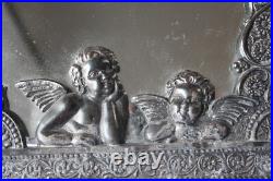 Antique Victorian CHERUB MIRROR Rogers Silver Plate Danbury CT Beveled Glass Antique Victorian CHERUB MIRROR Rogers Silver Plate Danbury CT Beveled Glass