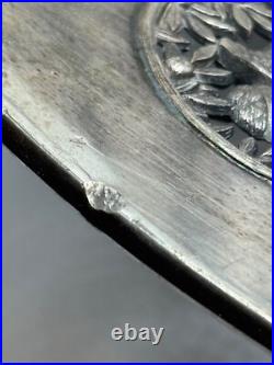 Antique Victorian Meriden Rogers Smith Silver Plate Basket Cat Cherub