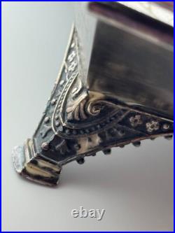 Antique Victorian Meriden Rogers Smith Silver Plate Basket Cat Cherub