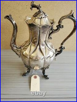 Antique Vintage Silver Plated Coffee Tea Pot Roger Brothers Hartford 11'' T