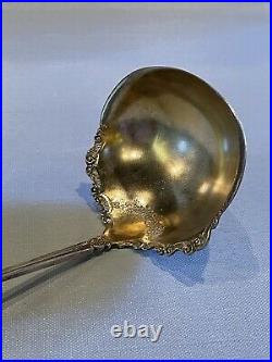 Antique WM Rogers Silver Plate Ladle with Gilt Wash Bowl and Monogrammed